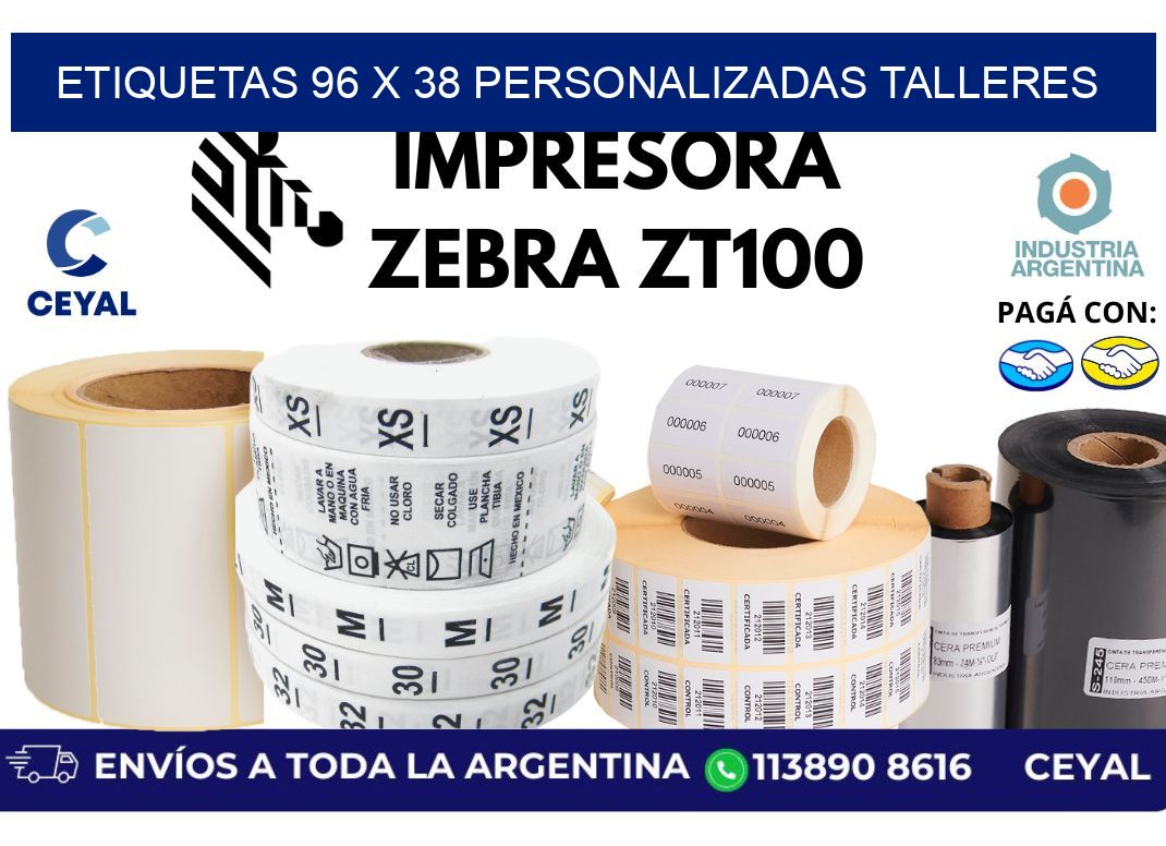 etiquetas 96 x 38 personalizadas talleres