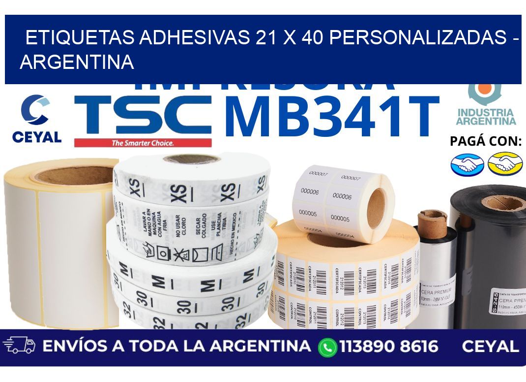 etiquetas adhesivas 21 x 40 personalizadas - Argentina
