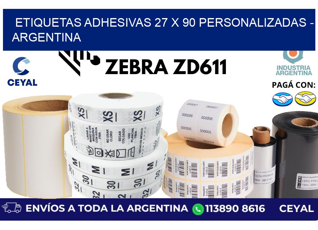 etiquetas adhesivas 27 x 90 personalizadas – Argentina