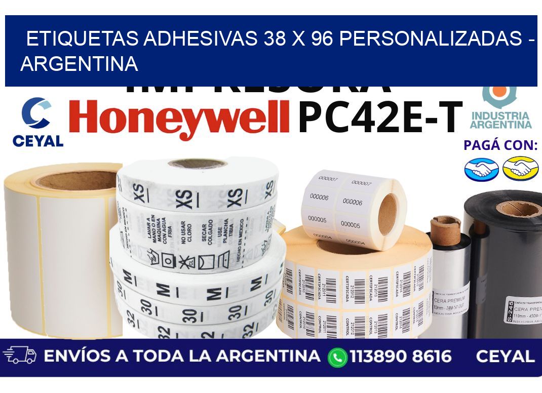etiquetas adhesivas 38 x 96 personalizadas - Argentina