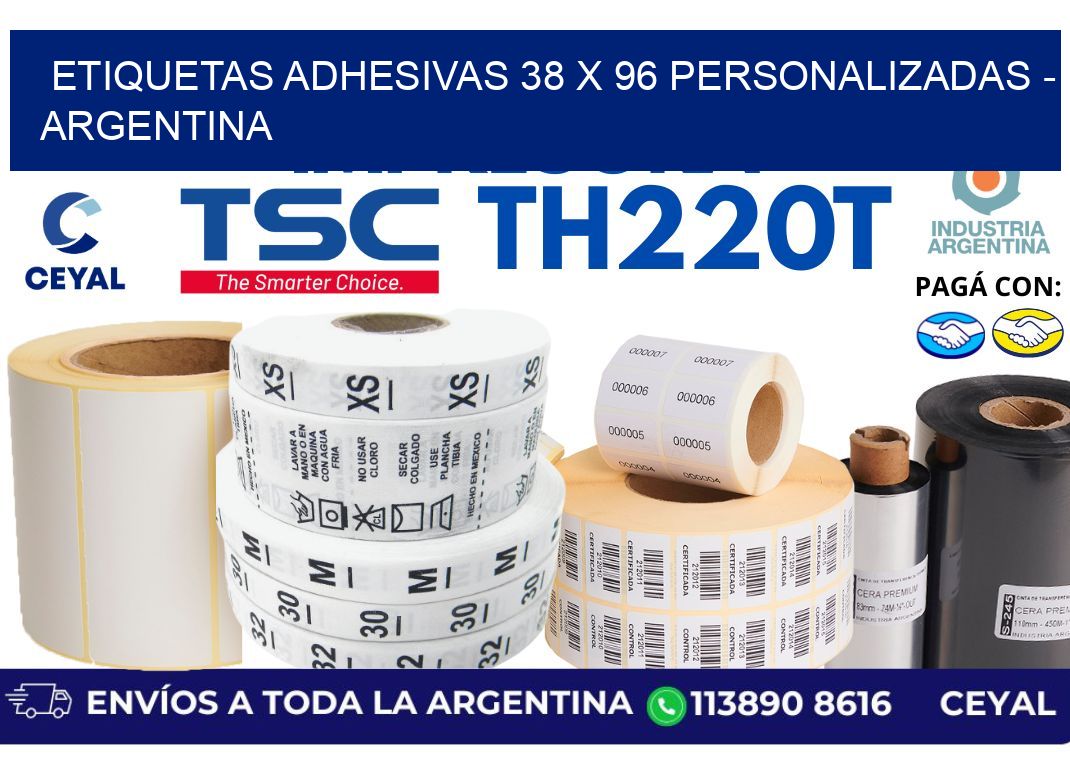 etiquetas adhesivas 38 x 96 personalizadas - Argentina