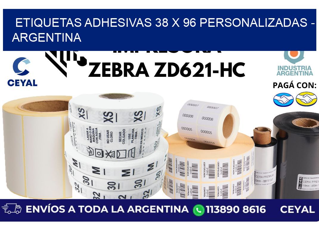 etiquetas adhesivas 38 x 96 personalizadas – Argentina
