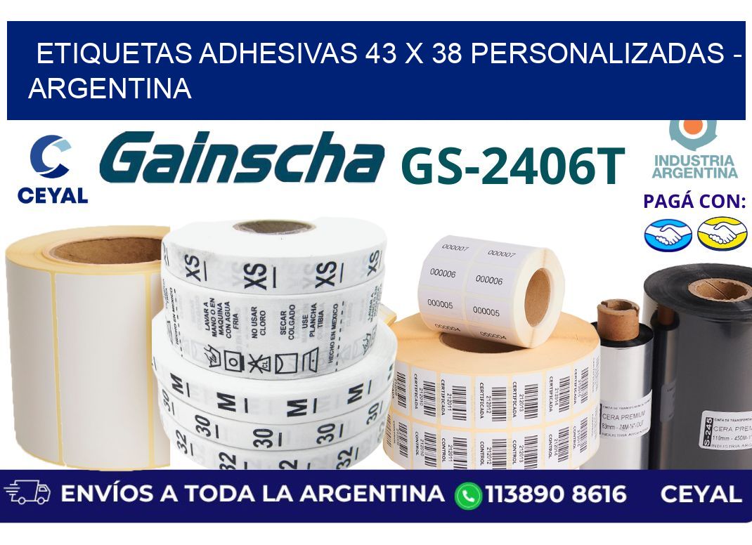 etiquetas adhesivas 43 x 38 personalizadas – Argentina