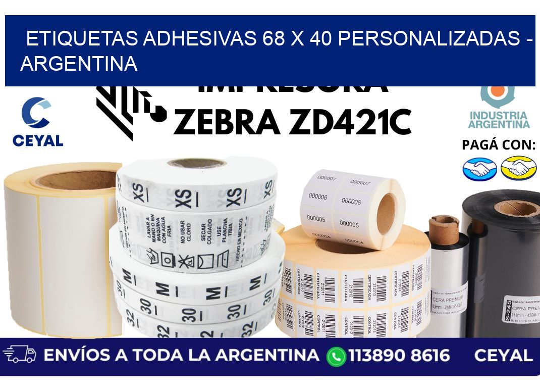 etiquetas adhesivas 68 x 40 personalizadas – Argentina