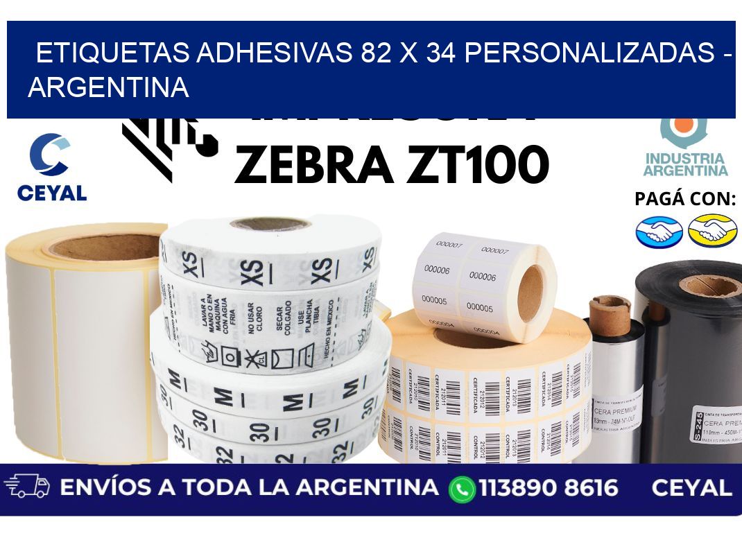 etiquetas adhesivas 82 x 34 personalizadas – Argentina
