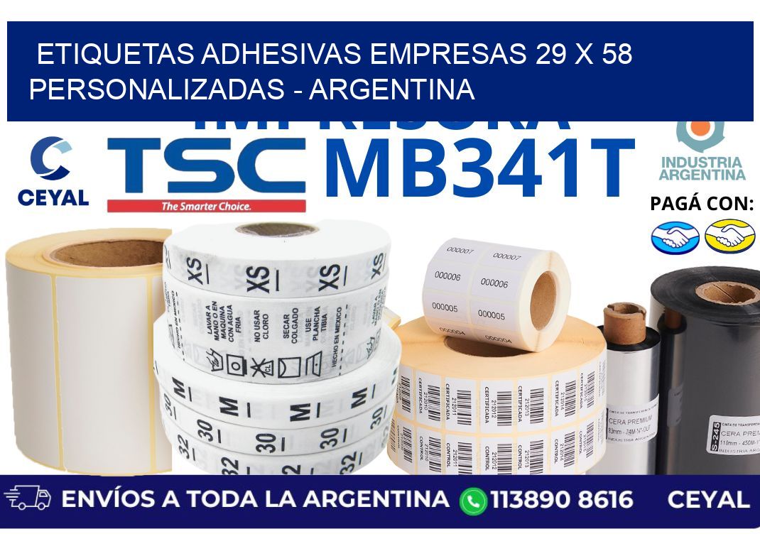 etiquetas adhesivas empresas 29 x 58 personalizadas - Argentina