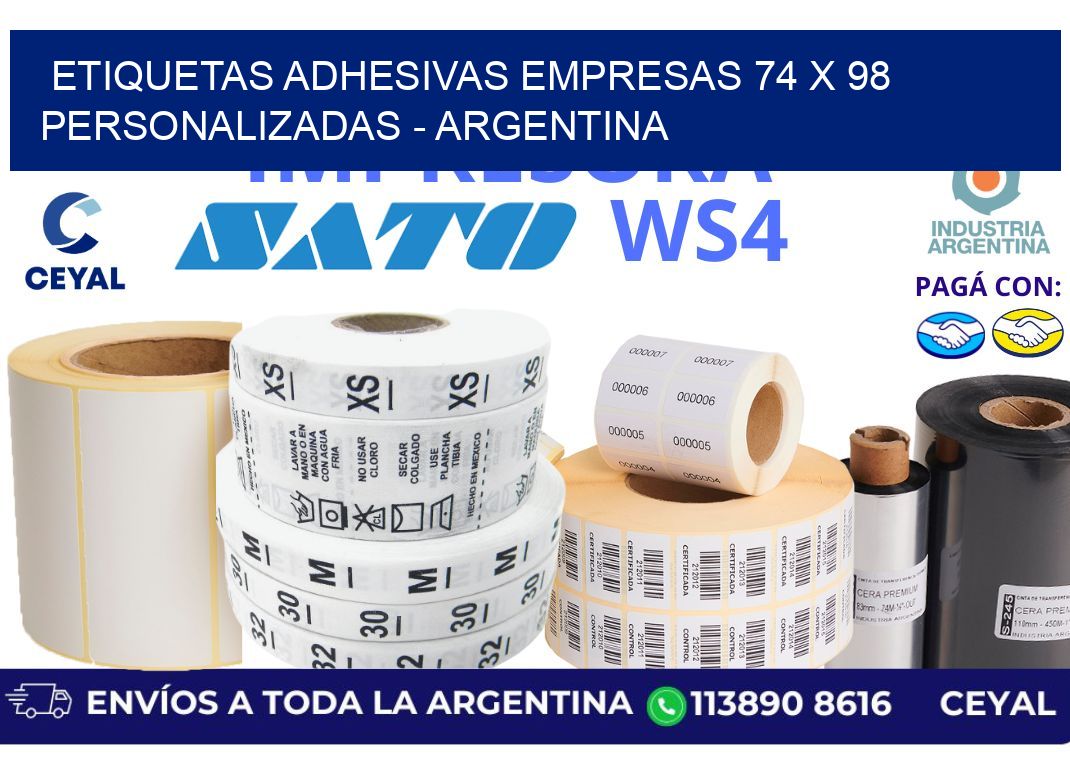 etiquetas adhesivas empresas 74 x 98 personalizadas - Argentina