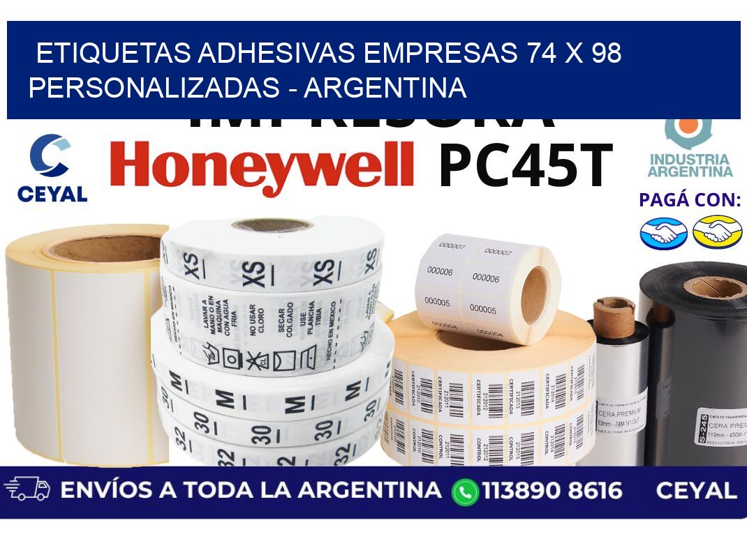 etiquetas adhesivas empresas 74 x 98 personalizadas – Argentina