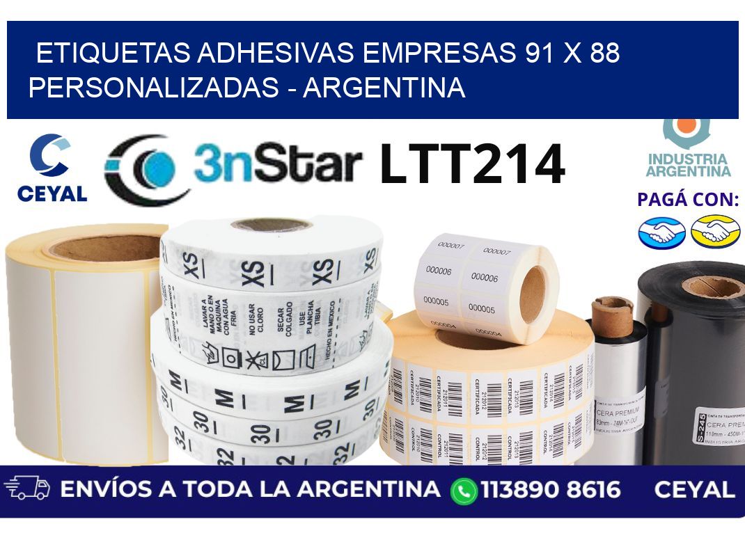 etiquetas adhesivas empresas 91 x 88 personalizadas - Argentina