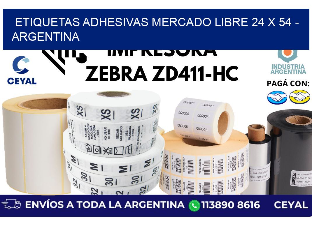 etiquetas adhesivas mercado libre 24 x 54 - Argentina