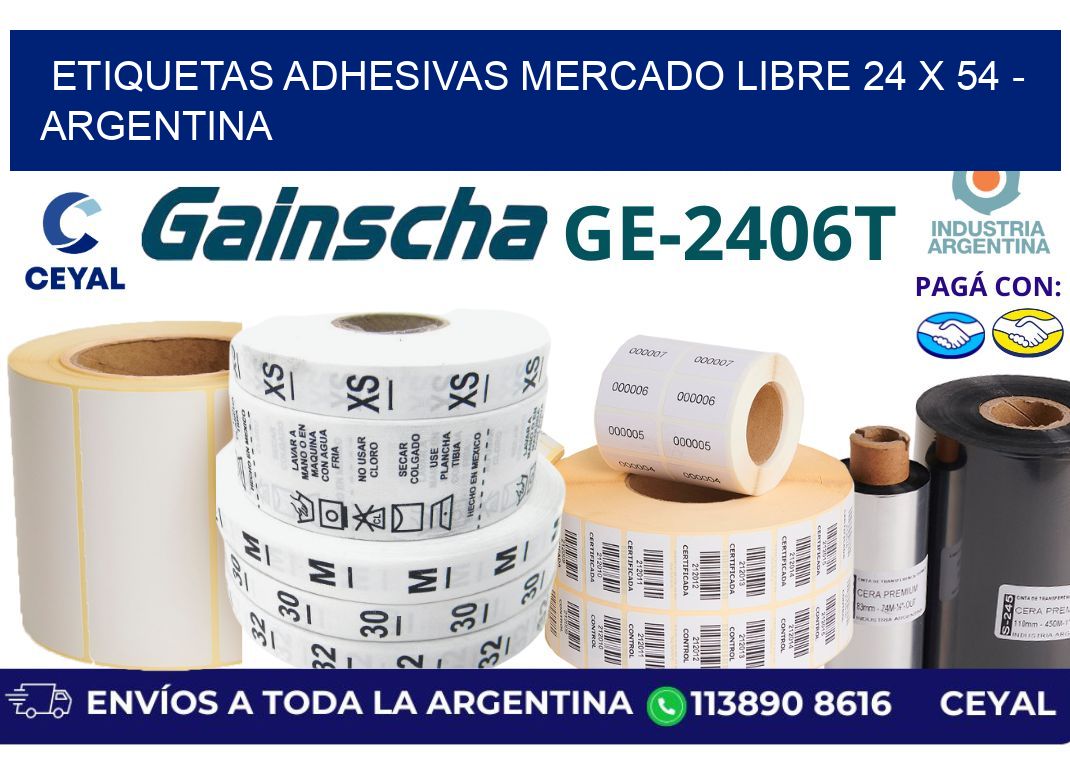 etiquetas adhesivas mercado libre 24 x 54 – Argentina