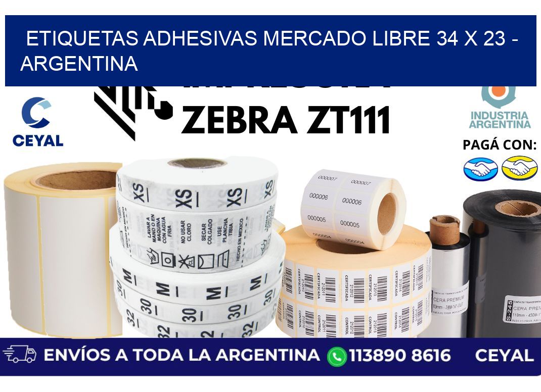 etiquetas adhesivas mercado libre 34 x 23 – Argentina