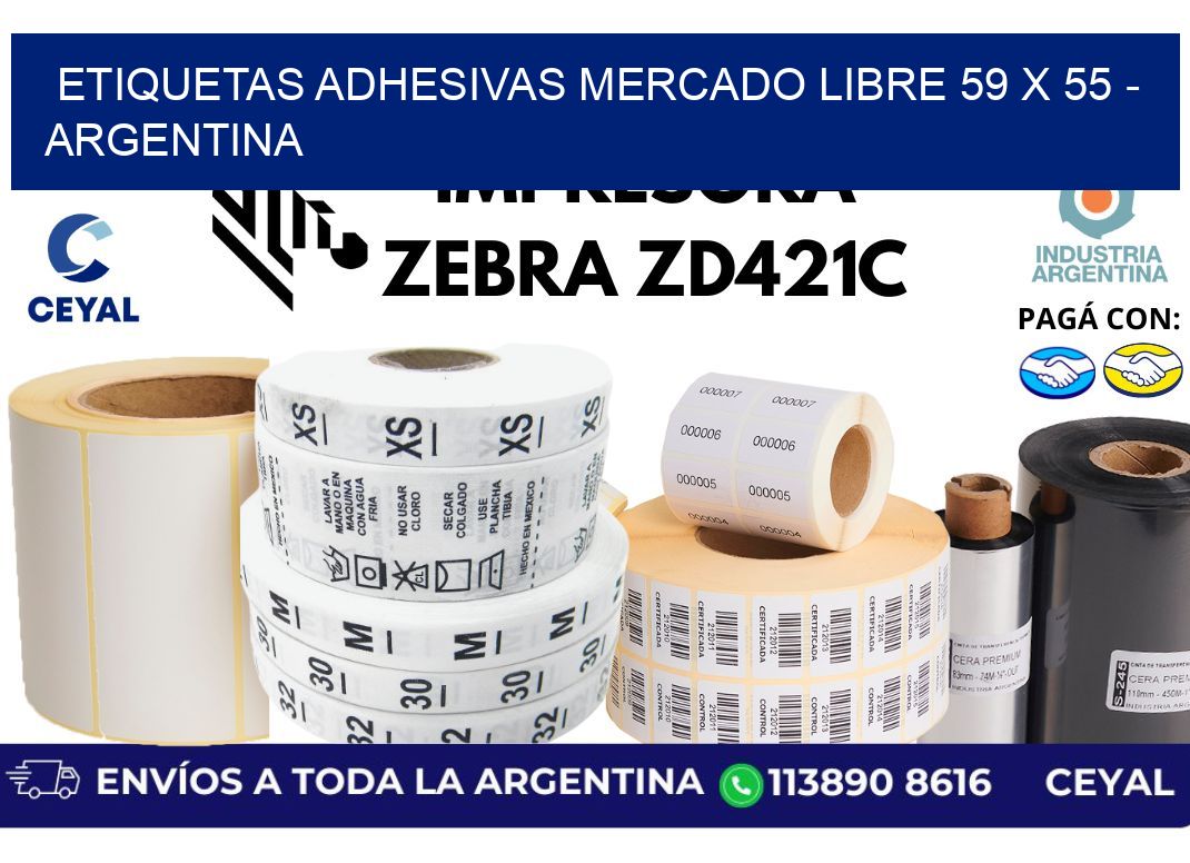 etiquetas adhesivas mercado libre 59 x 55 – Argentina