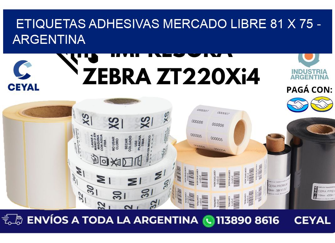 etiquetas adhesivas mercado libre 81 x 75 - Argentina