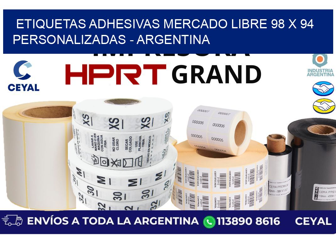 etiquetas adhesivas mercado libre 98 x 94 personalizadas – Argentina