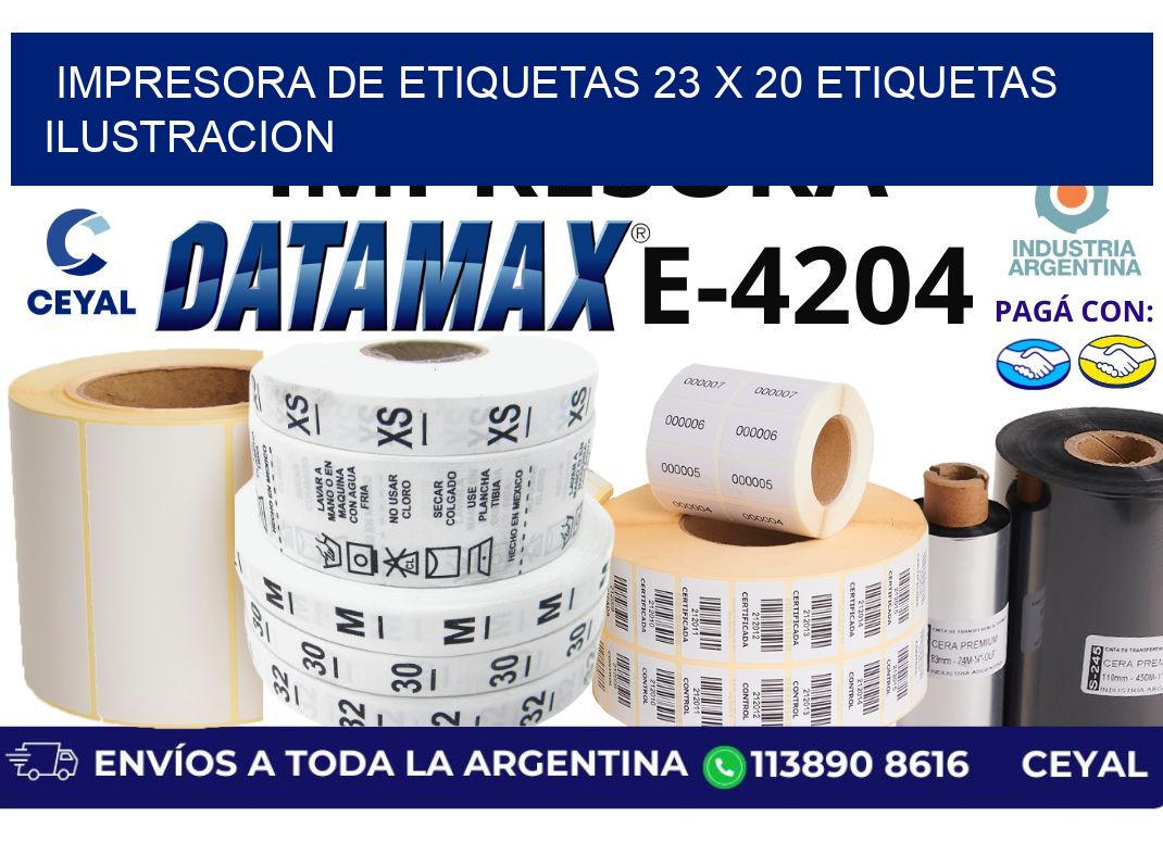 impresora de etiquetas 23 x 20 etiquetas ilustracion