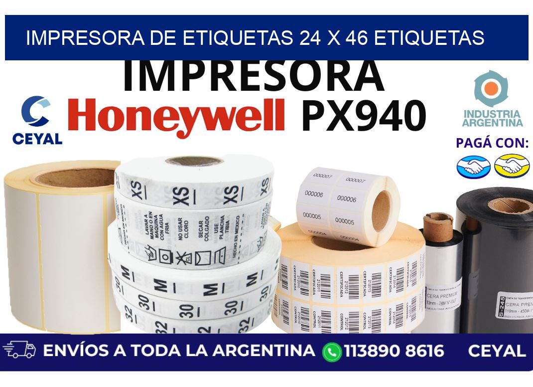 impresora de etiquetas 24 x 46 etiquetas