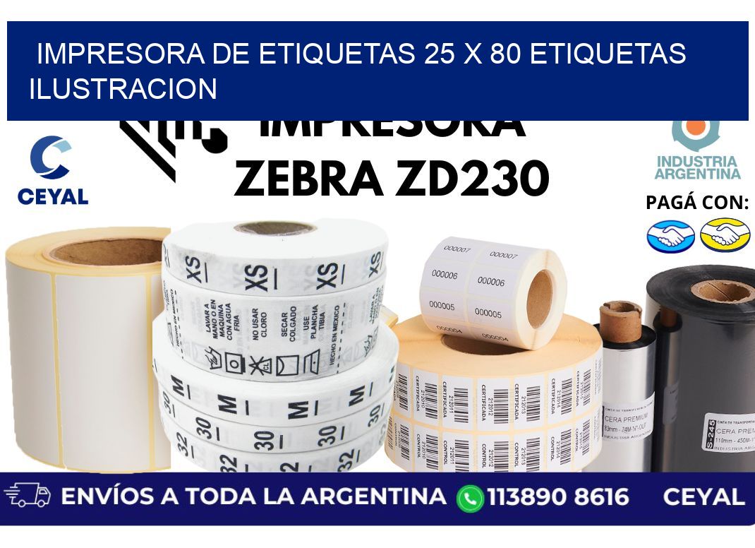 impresora de etiquetas 25 x 80 etiquetas ilustracion