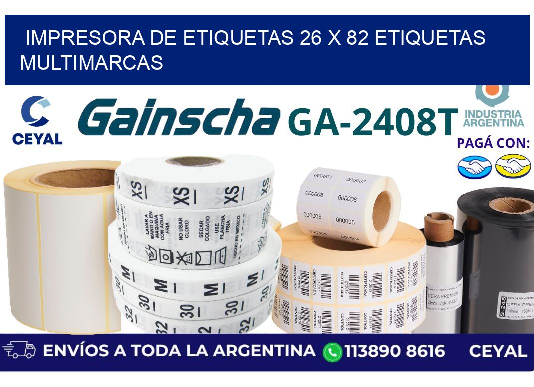 impresora de etiquetas 26 x 82 etiquetas multimarcas