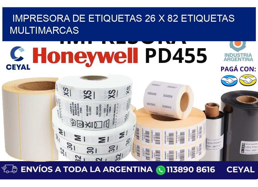 impresora de etiquetas 26 x 82 etiquetas multimarcas