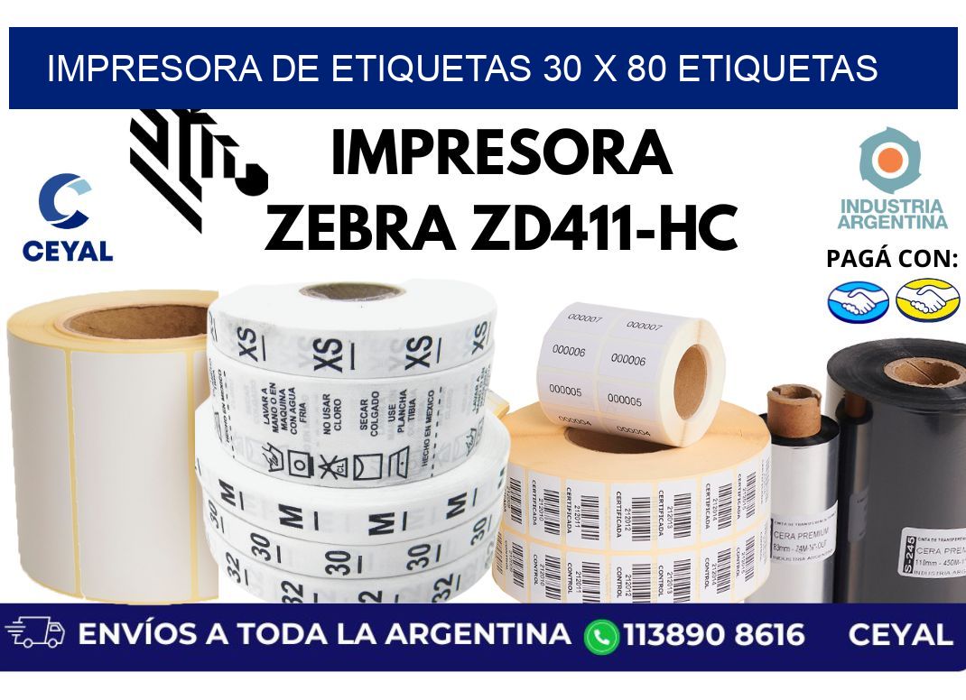impresora de etiquetas 30 x 80 etiquetas