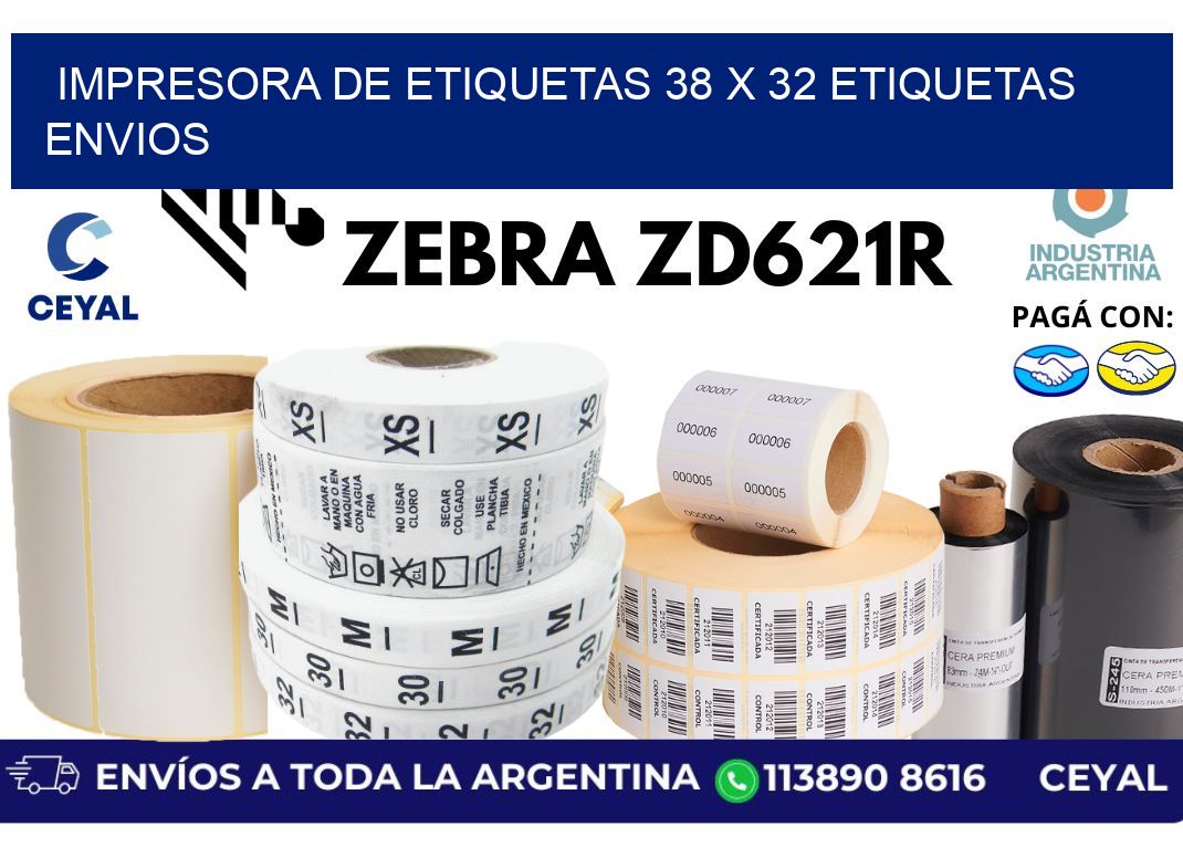impresora de etiquetas 38 x 32 etiquetas envios