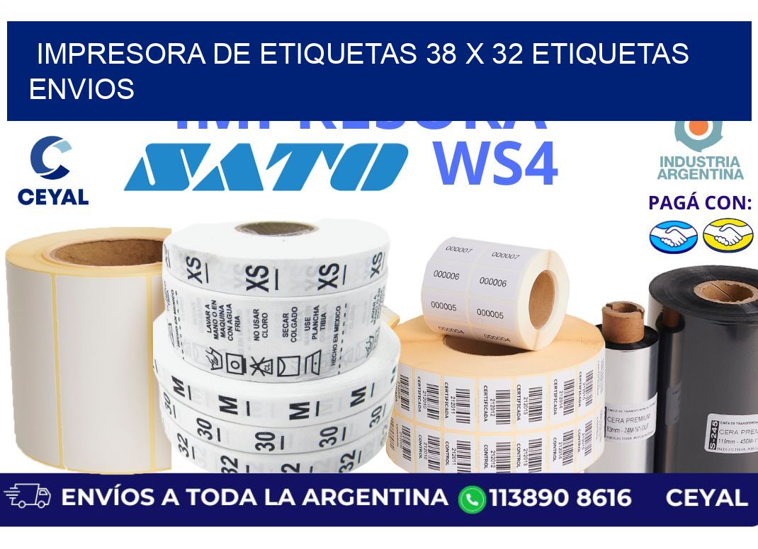 impresora de etiquetas 38 x 32 etiquetas envios