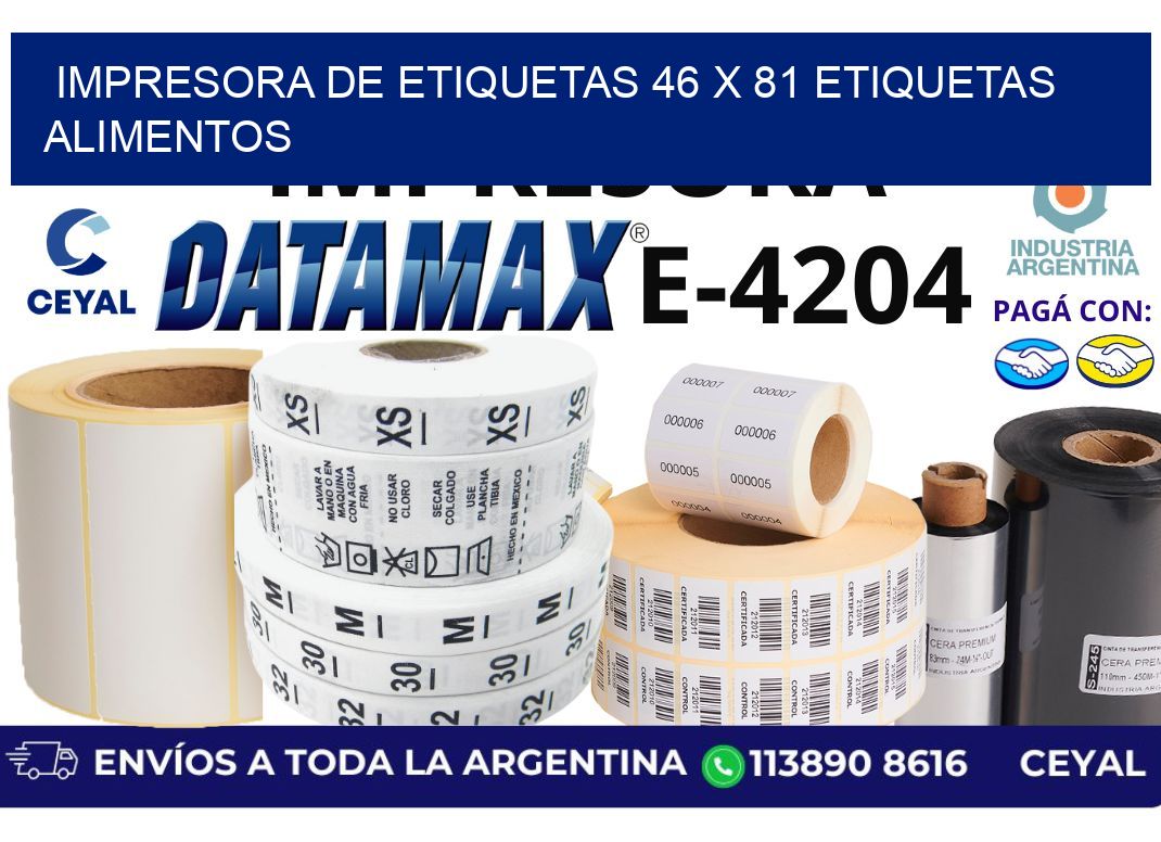 impresora de etiquetas 46 x 81 etiquetas alimentos