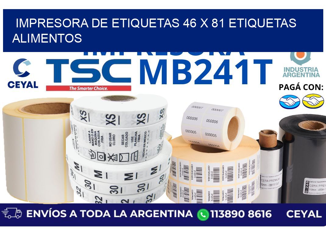 impresora de etiquetas 46 x 81 etiquetas alimentos
