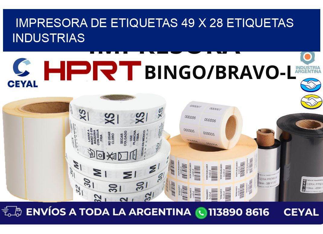 impresora de etiquetas 49 x 28 etiquetas industrias