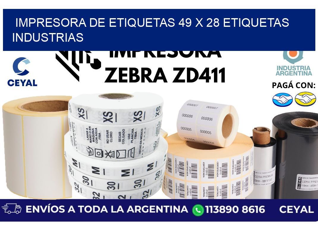 impresora de etiquetas 49 x 28 etiquetas industrias