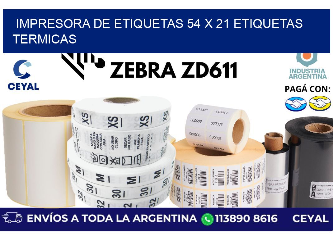 impresora de etiquetas 54 x 21 etiquetas termicas