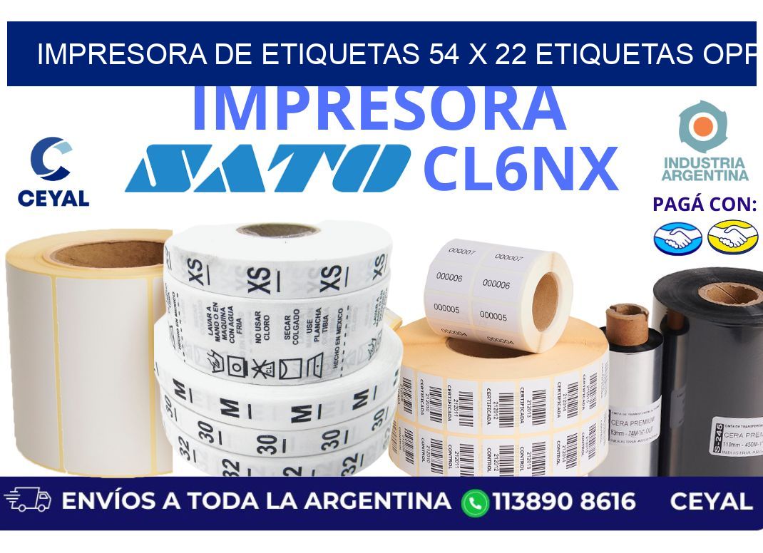 impresora de etiquetas 54 x 22 etiquetas opp