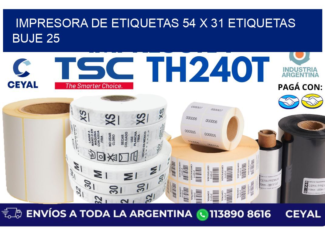 impresora de etiquetas 54 x 31 etiquetas  buje 25
