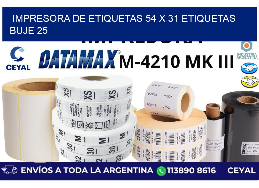 impresora de etiquetas 54 x 31 etiquetas  buje 25