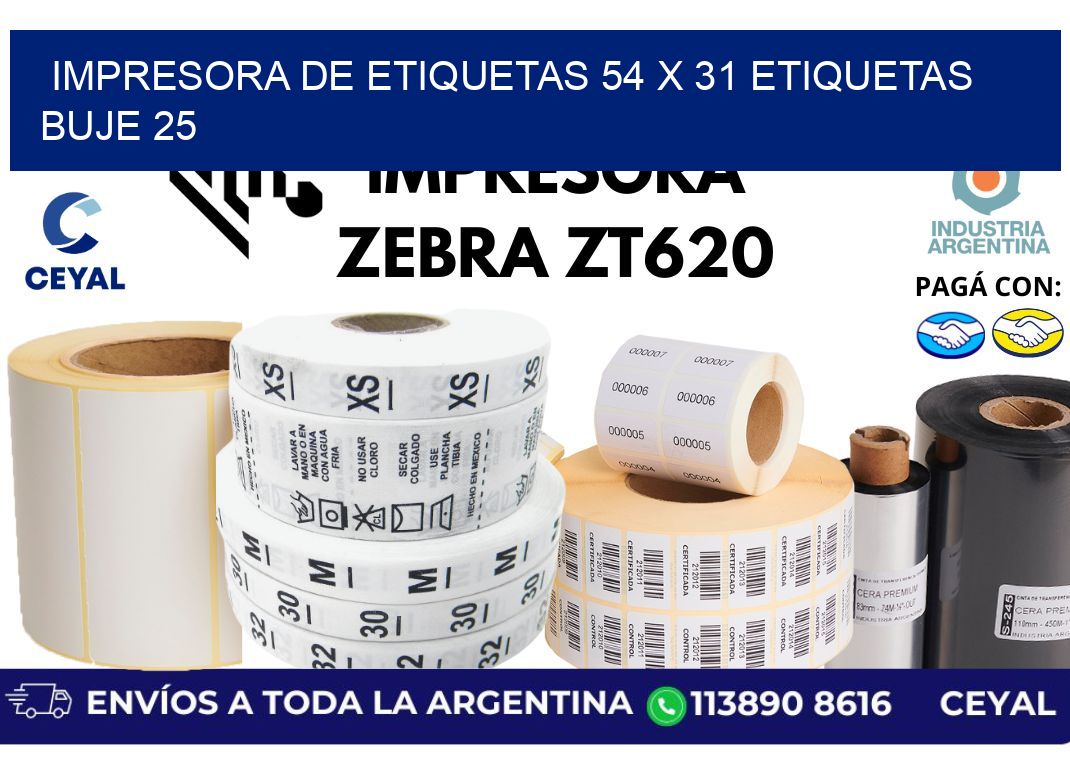 impresora de etiquetas 54 x 31 etiquetas  buje 25