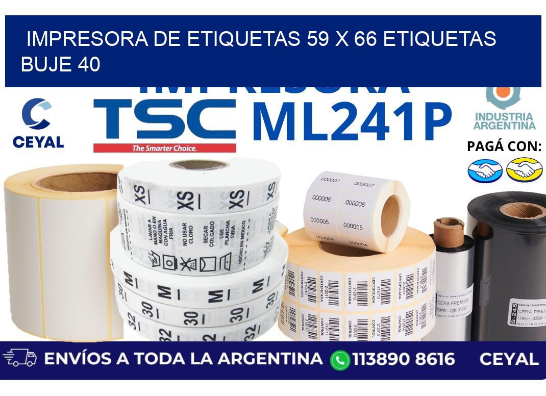 impresora de etiquetas 59 x 66 etiquetas buje 40