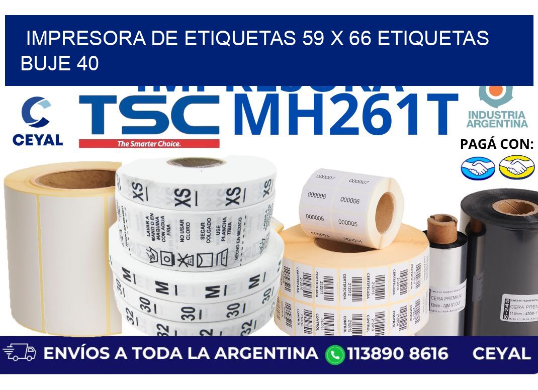 impresora de etiquetas 59 x 66 etiquetas buje 40