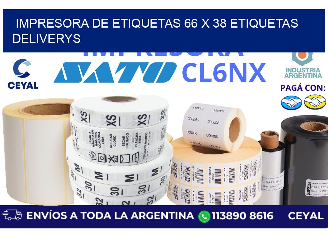 impresora de etiquetas 66 x 38 etiquetas deliverys