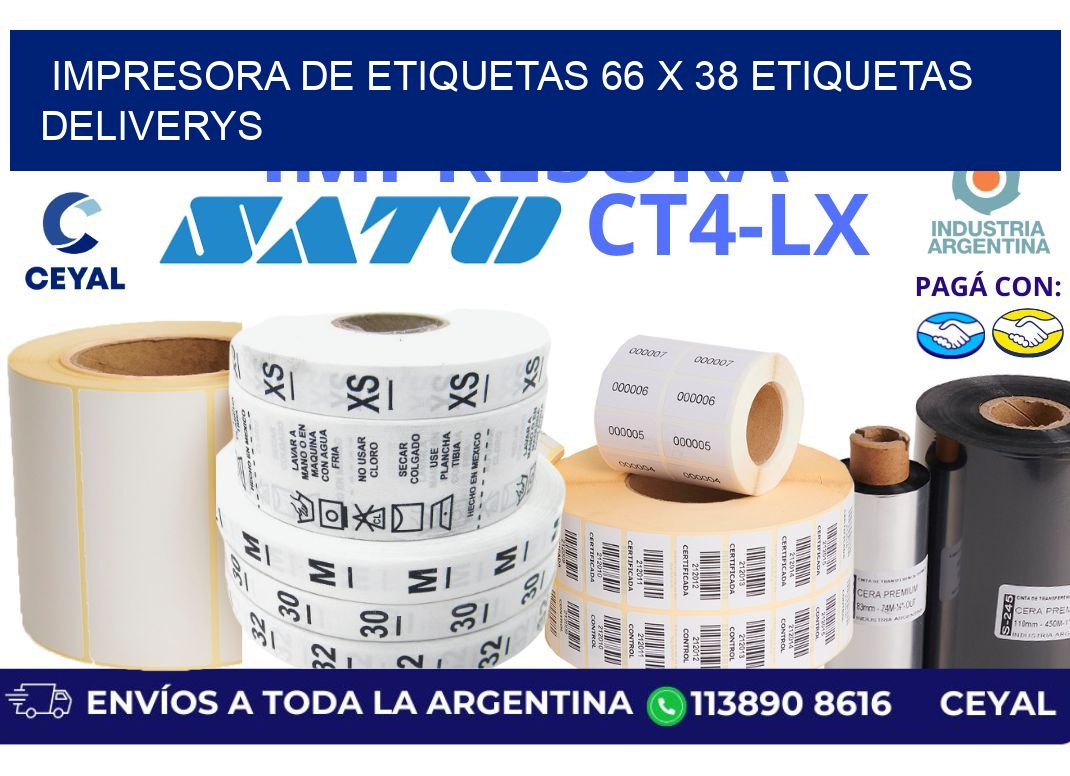 impresora de etiquetas 66 x 38 etiquetas deliverys
