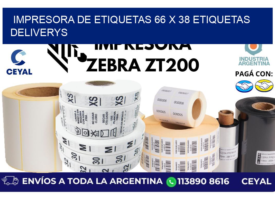 impresora de etiquetas 66 x 38 etiquetas deliverys