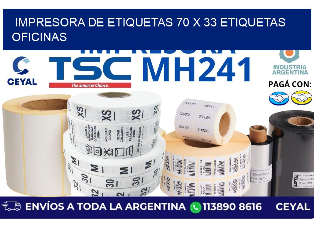 impresora de etiquetas 70 x 33 etiquetas oficinas