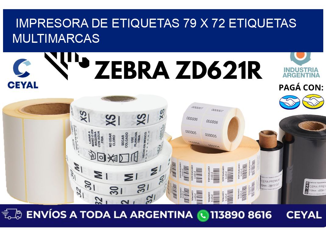 impresora de etiquetas 79 x 72 etiquetas multimarcas
