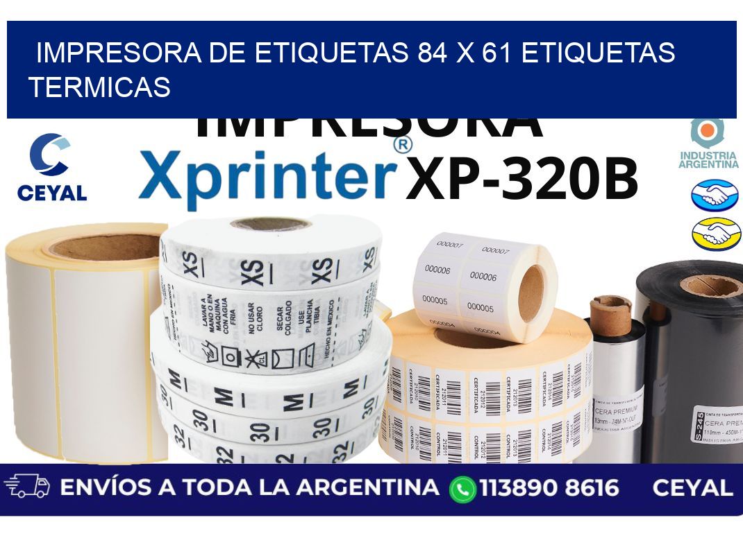 impresora de etiquetas 84 x 61 etiquetas termicas