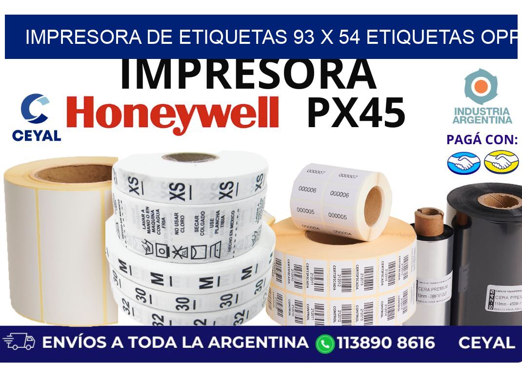 impresora de etiquetas 93 x 54 etiquetas opp