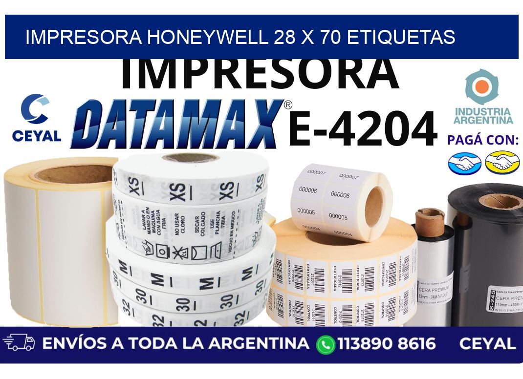impresora honeywell 28 x 70 etiquetas
