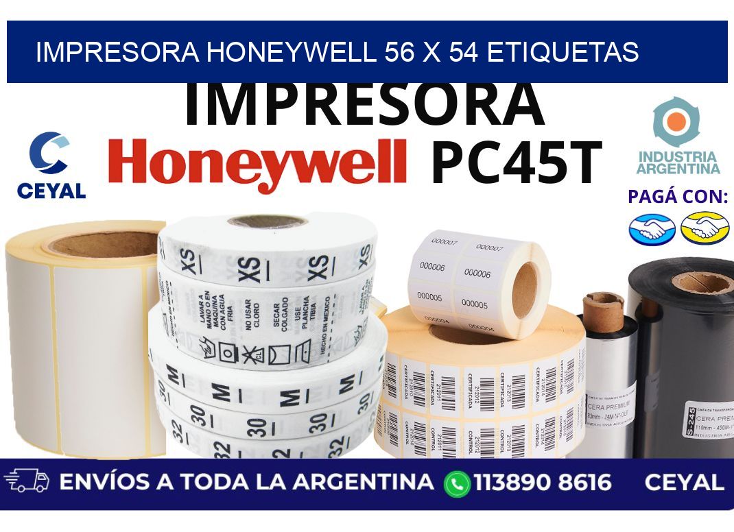 impresora honeywell 56 x 54 etiquetas