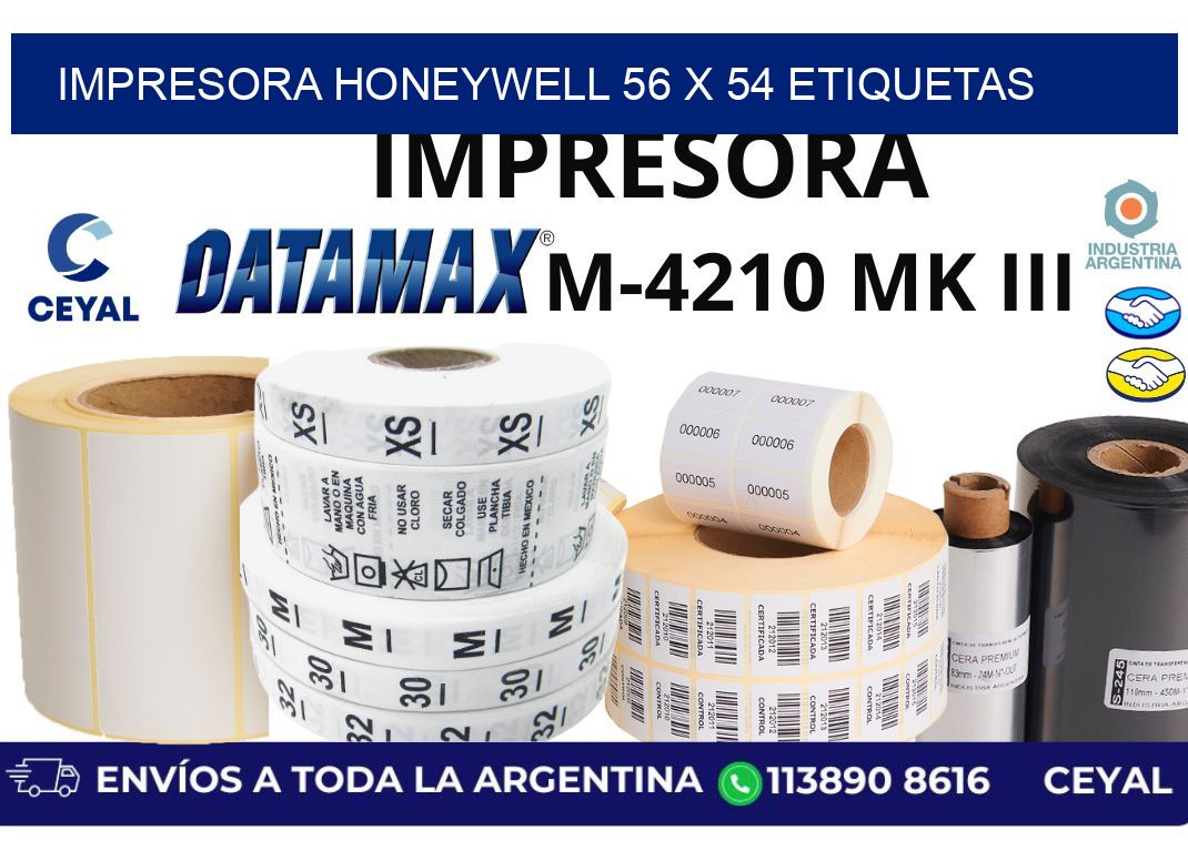 impresora honeywell 56 x 54 etiquetas
