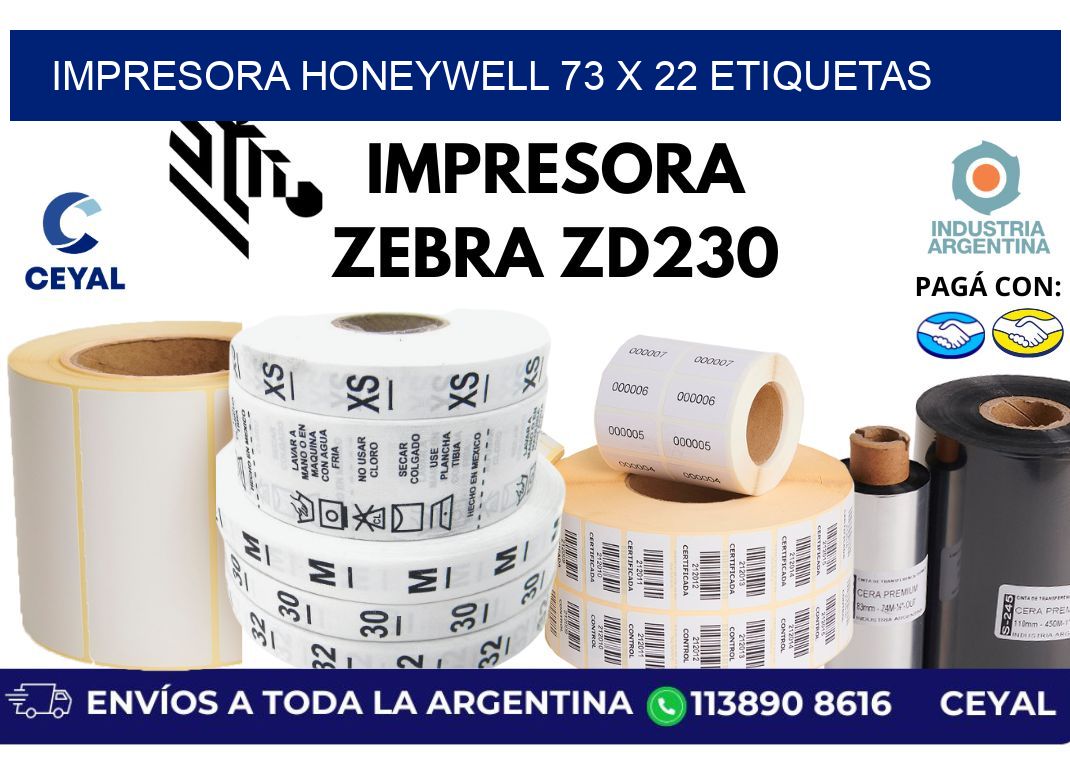 impresora honeywell 73 x 22 etiquetas