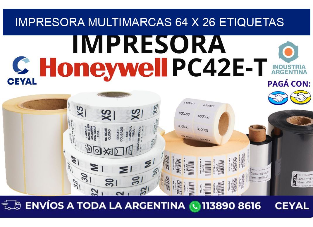 impresora multimarcas 64 x 26 etiquetas